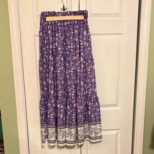 Boho Floral Tiered Maxi Skirt - Large NWOT